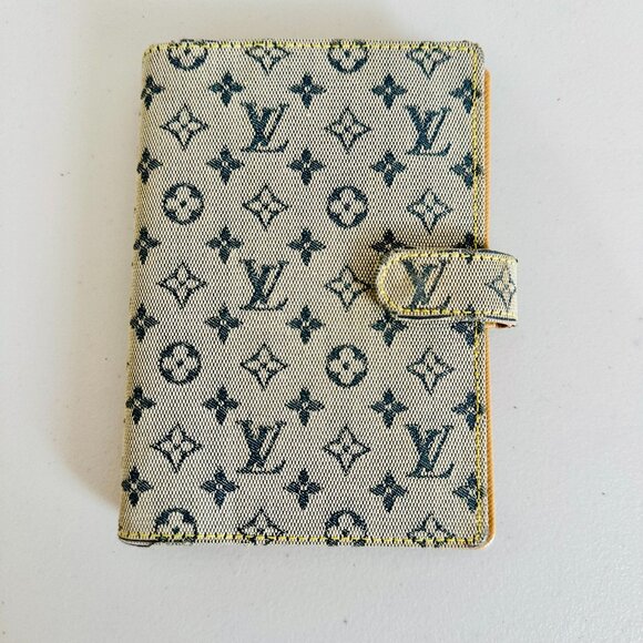 LOUIS VUITTON DENIM MINI LIN SMALL RING AGENDA PASSPORT HOLDER SPAIN CA0031 - Picture 1 of 10